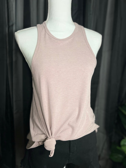HIGH NECK FLARED TANK TOP