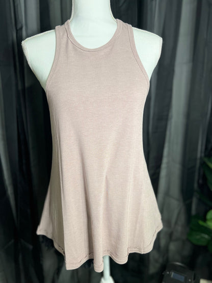 HIGH NECK FLARED TANK TOP