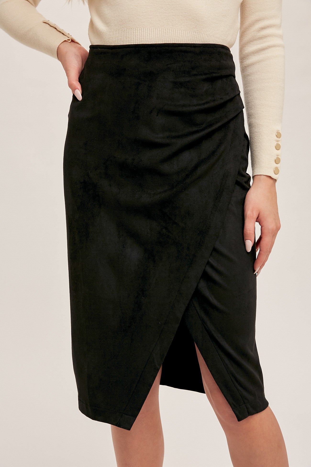 SUEDE MIDI SKIRT