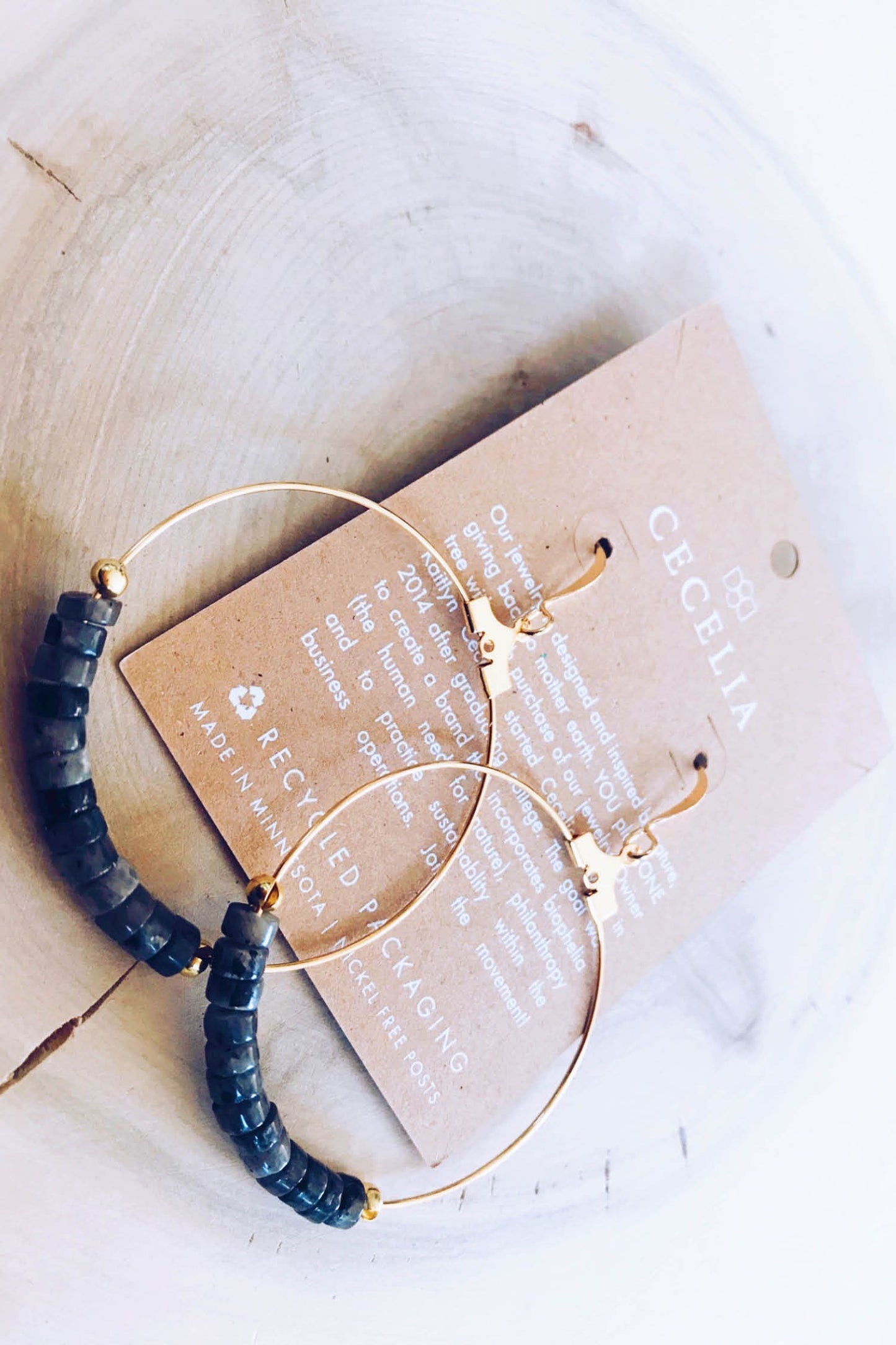 LABRADORITE GEMSTONE EARRING
