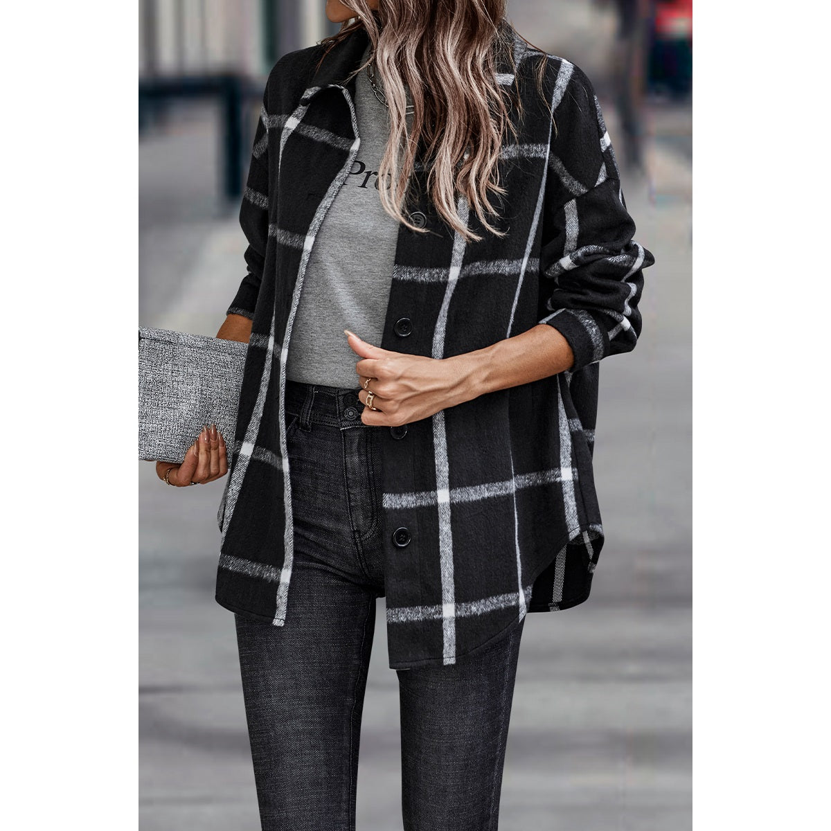 PLAID LIGHTWEIGHT OVERCOAT